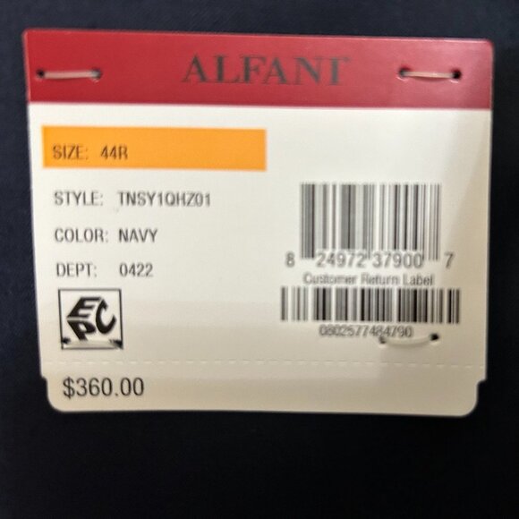 Men's Alfani Navy Suit Jacket NWT - Picture 3 of 3